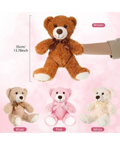 14 Inches Christmas Bear Plush Stuffed Animals Cute Soft Bears Bulk for Girls Boys Girlfriend (Light Brown White Pink Dark Br...