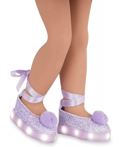 – Lace Up & Twinkle Light-up Ballet Running Shoes with Soft Pompoms for 14-inch Dolls – Toys Clothes and Accessories for Ages...