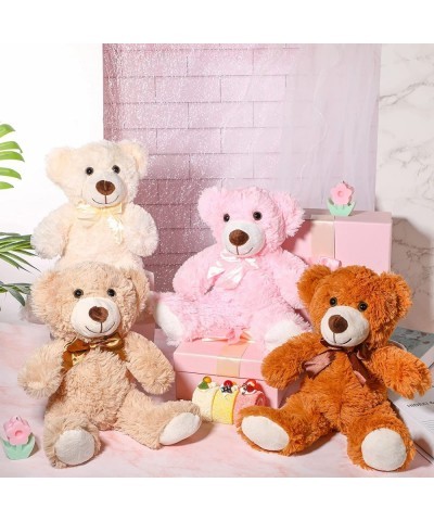 14 Inches Christmas Bear Plush Stuffed Animals Cute Soft Bears Bulk for Girls Boys Girlfriend (Light Brown White Pink Dark Br...