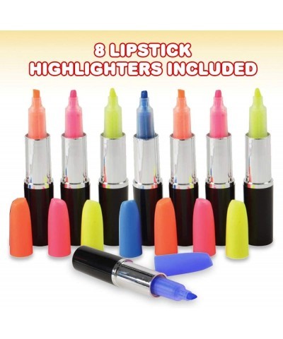 Lipstick Shaped Highlighters for Kids Set of 8 Assorted Colors Cute Back to School Supplies Stationery Party favors for Boys ...