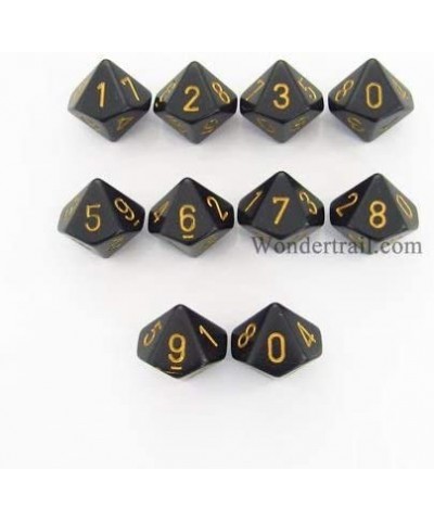 Black with Gold Opaque d10 Dice Set (10) $17.14 Game Accessories