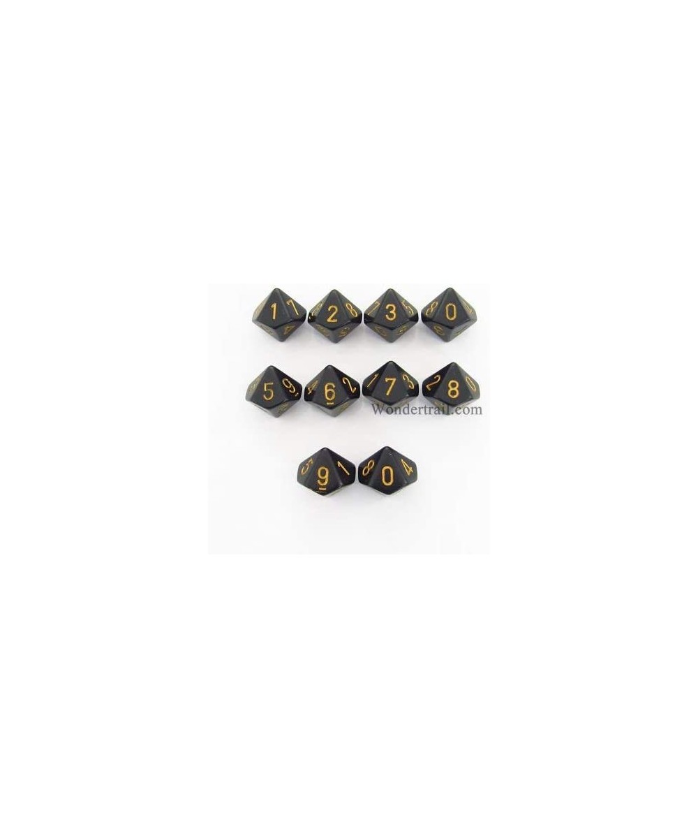 Black with Gold Opaque d10 Dice Set (10) $17.14 Game Accessories