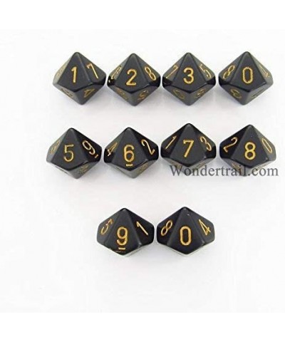 Black with Gold Opaque d10 Dice Set (10) $17.14 Game Accessories