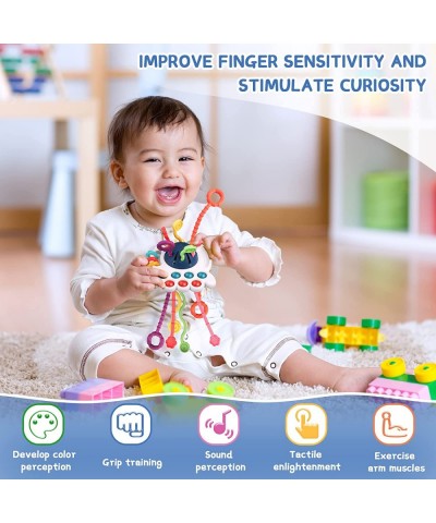 Baby Montessori Toys 6-18 Months Sensory Toy Food Grade Silicone Pull String Activity Toy Baby Early Development Toys Fine Mo...