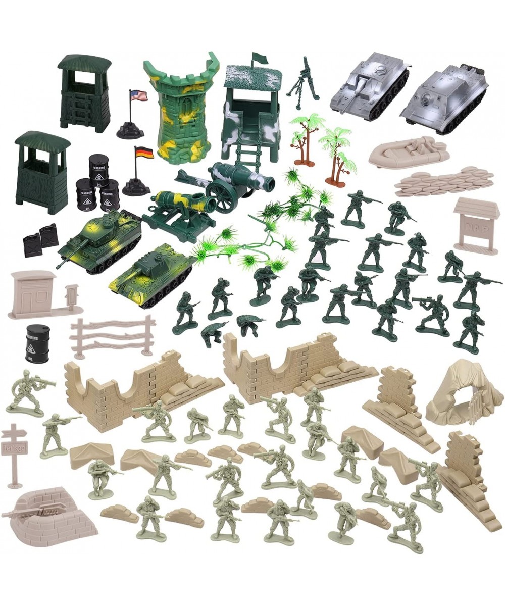 Military Action Figures Playset Army Men Toy Model Kit Soldier Force Giftset War Building Accessories Scene Gameset Classic W...