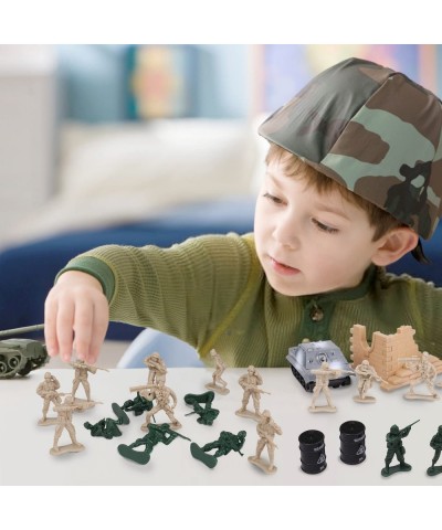 Military Action Figures Playset Army Men Toy Model Kit Soldier Force Giftset War Building Accessories Scene Gameset Classic W...