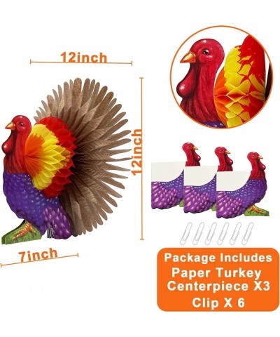 3 Pieces 12 Inch Thanksgiving Table Decorations Tissue Turkey Honeycomb Decor Thanksgiving Table Centerpiece Thanksgiving Dec...