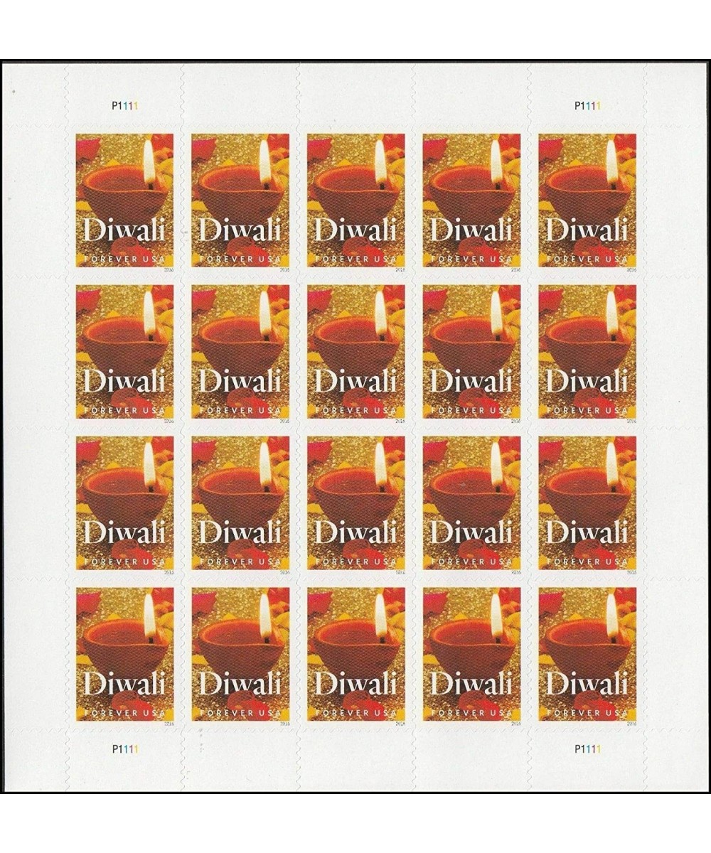 Diwali - Pane of 20 Forever Postage Stamps Scott 5142 $31.04 Collectible Postage Stamps