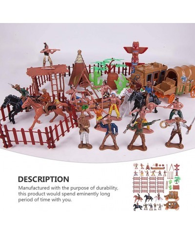 Cowboys and Indians Plastic Figures Playset Wild West Cowboys and Indians Models for Miniature Sandbox Decoration Educational...