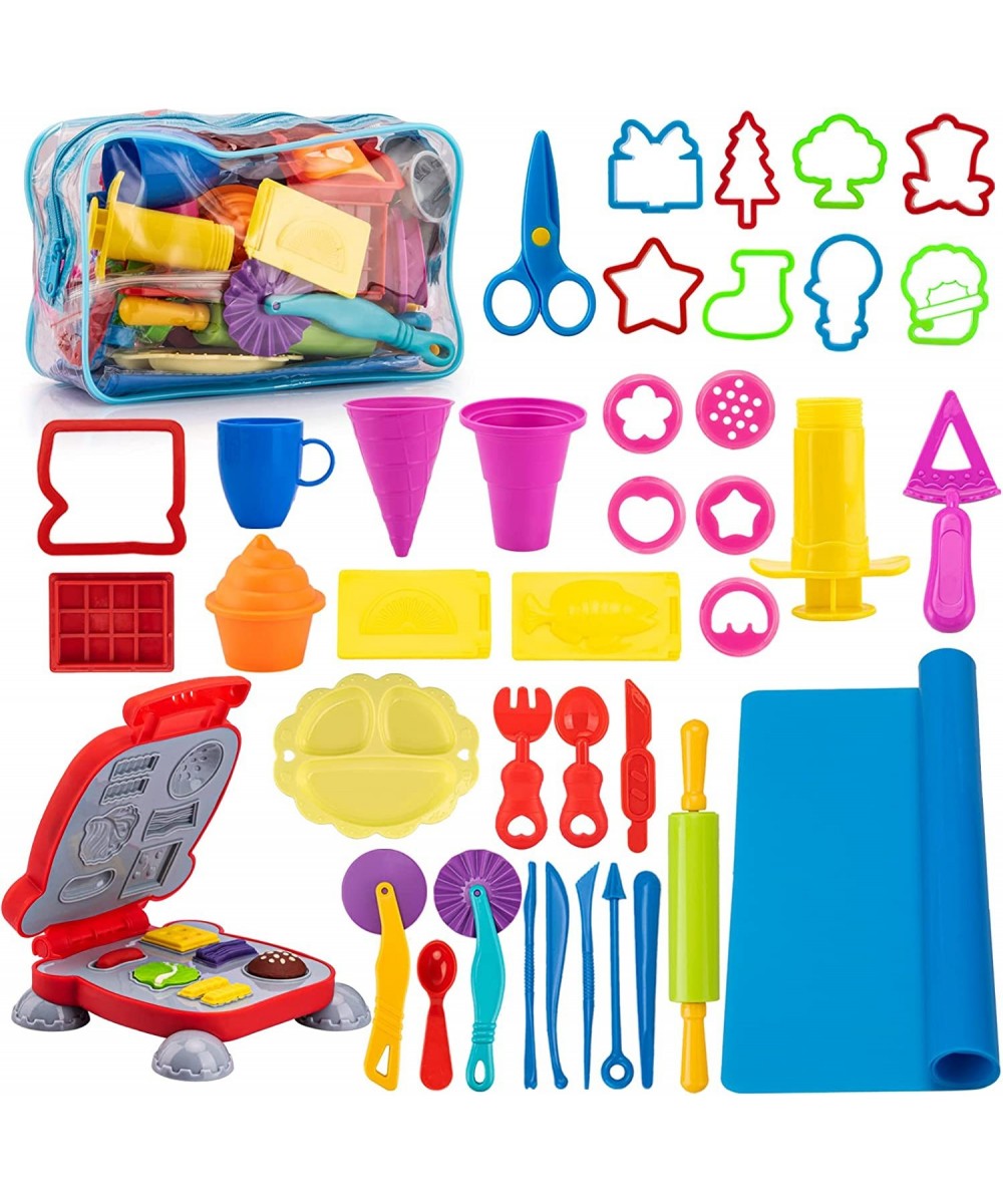 Dough Tools for Kids 41Pcs Dough Toys Include Play Food Molds - Cupcakes Ice Cream Burger Fries Noodle Play Bulk Pack with Ro...