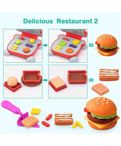 Dough Tools for Kids 41Pcs Dough Toys Include Play Food Molds - Cupcakes Ice Cream Burger Fries Noodle Play Bulk Pack with Ro...