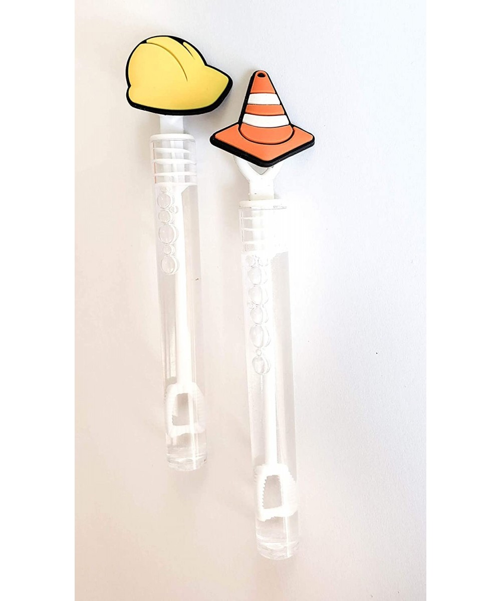 Construction Hat Bubbles Party Favors - Cone Shape Celebrations Birthday Theme Supplies Girls Boys Gift Kids Clear Mini Bottl...