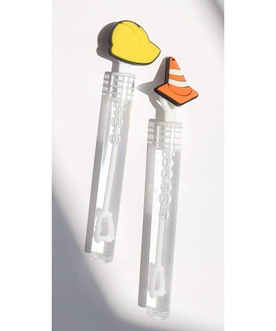 Construction Hat Bubbles Party Favors - Cone Shape Celebrations Birthday Theme Supplies Girls Boys Gift Kids Clear Mini Bottl...