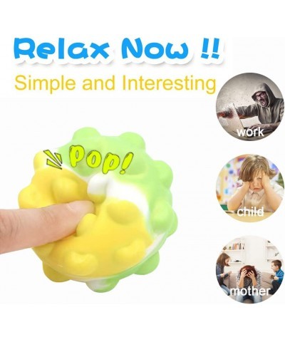 Pop Ball Fidget Toys 4 Pack Pop Stress Balls Fidget Toy Cutest Cartoon Bear Squeeze Sensory Toys 3D Silicone Toys for Anxiety...