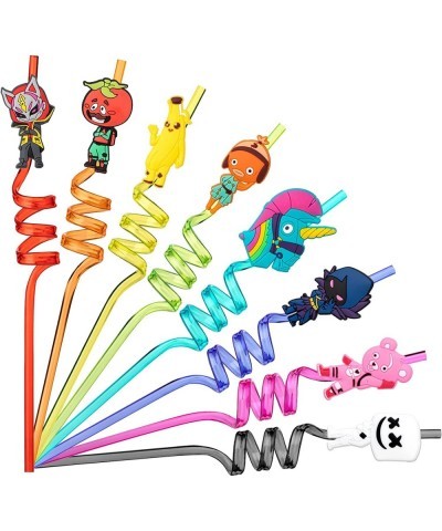 YAOO 24Pcs Battle Royale Birthday Party Supplies Reusable Drinking Straws 8 Designs Game Themed Party Favors Blue $33.25 Kids...