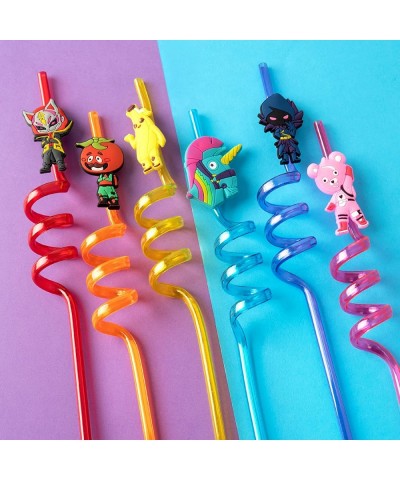 YAOO 24Pcs Battle Royale Birthday Party Supplies Reusable Drinking Straws 8 Designs Game Themed Party Favors Blue $33.25 Kids...