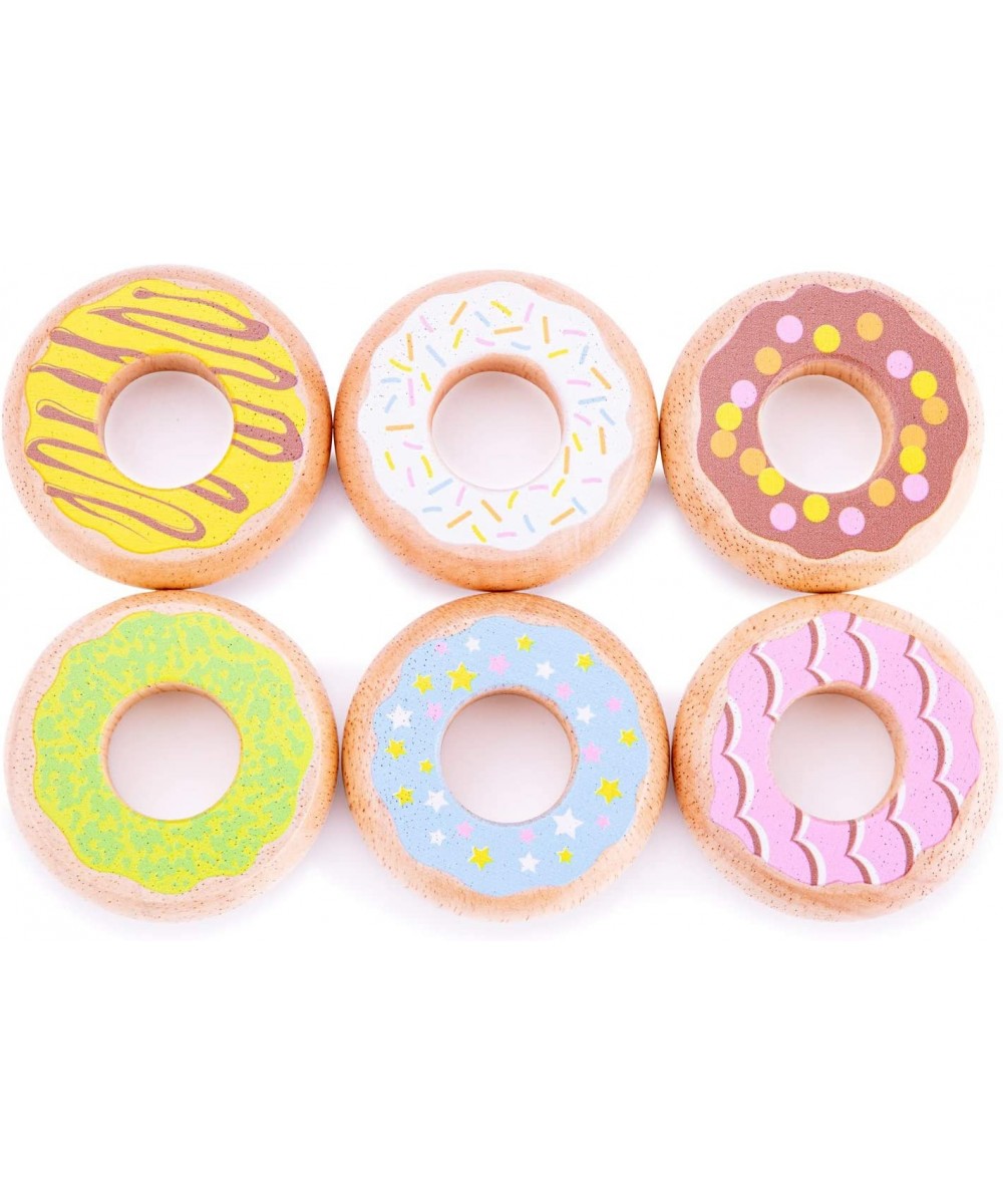 10629 Wooden Pretend Play Kids Donuts Set Cooking Simulation Educational Color Perception Toy for Preschool Age Toddlers Boys...