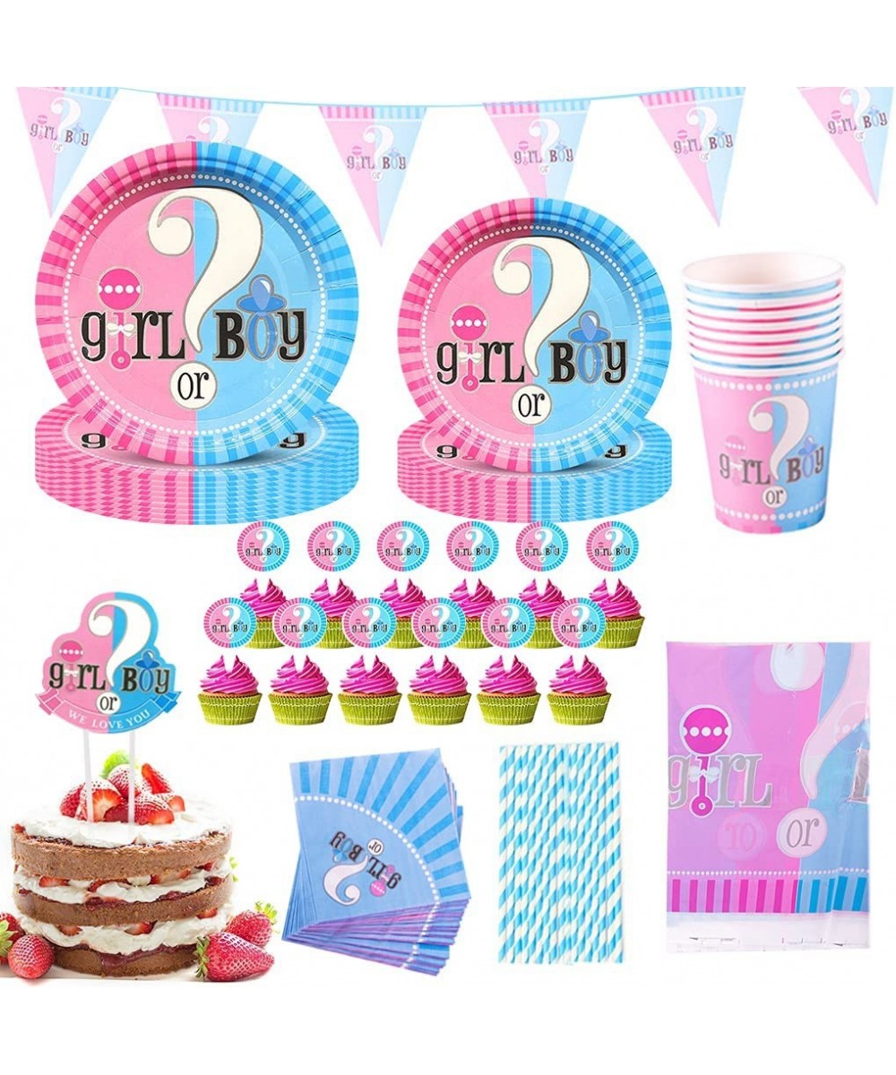 Baby Gender Reveal Party Supplies Serves 16 Guests Gender Reveal Plates Boy or Girl Gender Reveal Party Decoration with Plate...