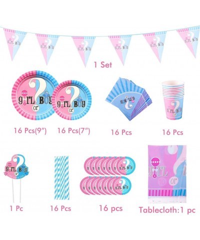 Baby Gender Reveal Party Supplies Serves 16 Guests Gender Reveal Plates Boy or Girl Gender Reveal Party Decoration with Plate...