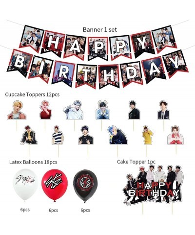 STRAY-KIDS Birthday Party Supplies STRAY-KIDS Birthday Decorations Gift Set - STRAY-KIDS Banner 18PCS Balloons Cake Toppers 2...