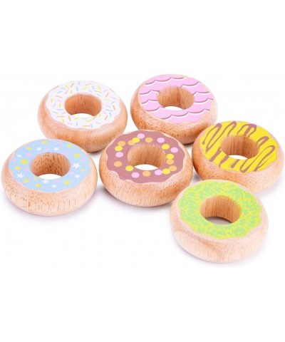 10629 Wooden Pretend Play Kids Donuts Set Cooking Simulation Educational Color Perception Toy for Preschool Age Toddlers Boys...