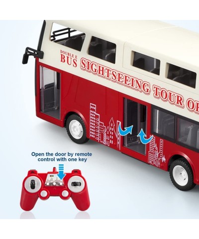 Remote Control Double-Decker Sightseeing Bus 2.4G 1/18 RC Car Electronic Vehicles Opening Doors and Acceleration Function Tru...