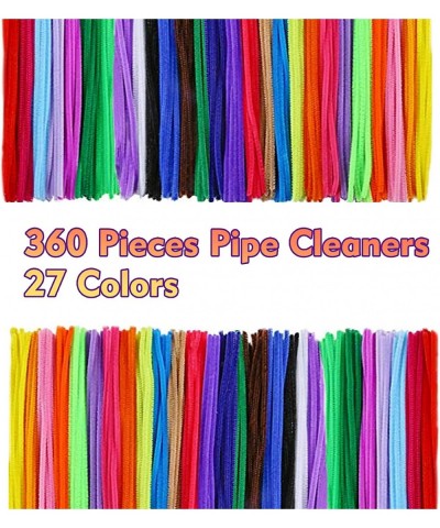 360 Pieces Pipe Cleaners 27 Colors Chenille Stems for DIY Art and Creative Crafts Decorations Children's Craft Supplies (6 mm...