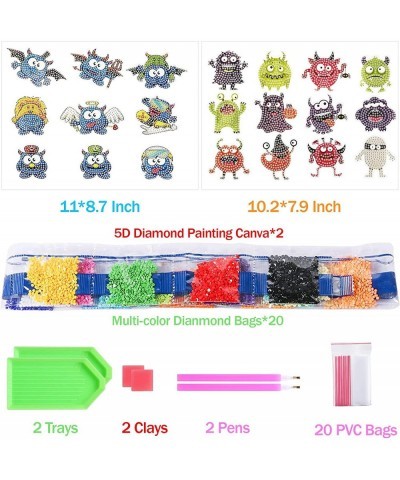 21 pcs 5D Diamond Painting Stickers Kits for Kids DIY Diamond Art Mosaic Painting Handmade with Dots Arts and Crafts for Boys...