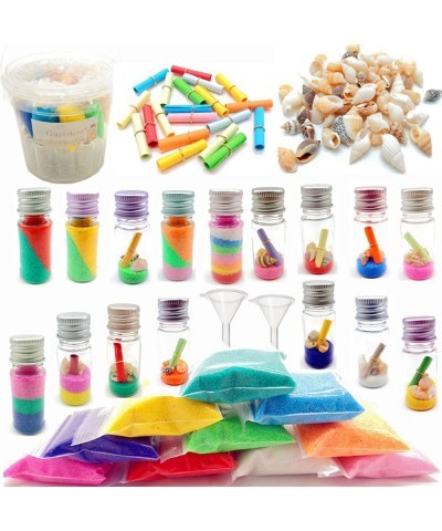 DIY Sand Art and Crafts Kit Wishing Bottles Colorful Sands Beach Sea Shells Message Paper $26.14 Kids' Drawing & Writing Boards