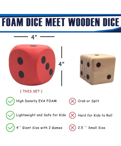 4 Inch Jumbo Foam Dice Set of 6 Yard Outdoor Games for Adults and Family Includes Elegant Carry Bag and Scoresheets $43.54 Ga...