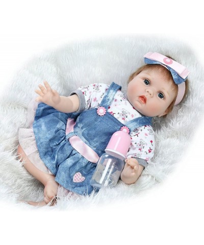 Realistic Baby Dolls Vinyl Silicone Reborn Baby Girl 22 Inch Eyes Open Handmade Weighted Newborn Baby Doll Children Gifts $81...