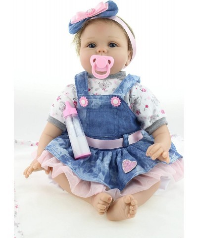 Realistic Baby Dolls Vinyl Silicone Reborn Baby Girl 22 Inch Eyes Open Handmade Weighted Newborn Baby Doll Children Gifts $81...