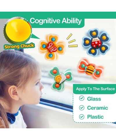 Suction Cup Spinner Toys Spining Sensory Learning Education Toys for Toddler Airplane Travel Window Suction Toys for Baby 6 t...