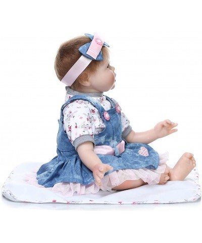 Realistic Baby Dolls Vinyl Silicone Reborn Baby Girl 22 Inch Eyes Open Handmade Weighted Newborn Baby Doll Children Gifts $81...