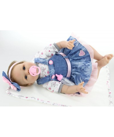 Realistic Baby Dolls Vinyl Silicone Reborn Baby Girl 22 Inch Eyes Open Handmade Weighted Newborn Baby Doll Children Gifts $81...