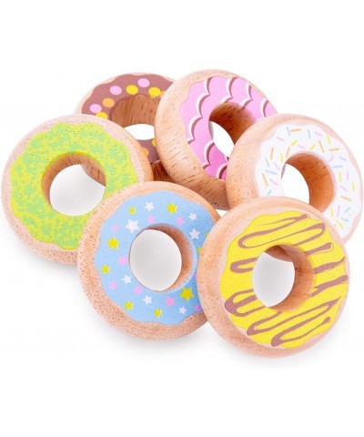 10629 Wooden Pretend Play Kids Donuts Set Cooking Simulation Educational Color Perception Toy for Preschool Age Toddlers Boys...