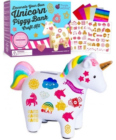 Unicorn Piggy Bank for Girls - Unicorns Gifts for Girls Age 6 7 8 9 & Girl Crafts for Kids Ages 6-8 - Decorate Your Own Coin ...