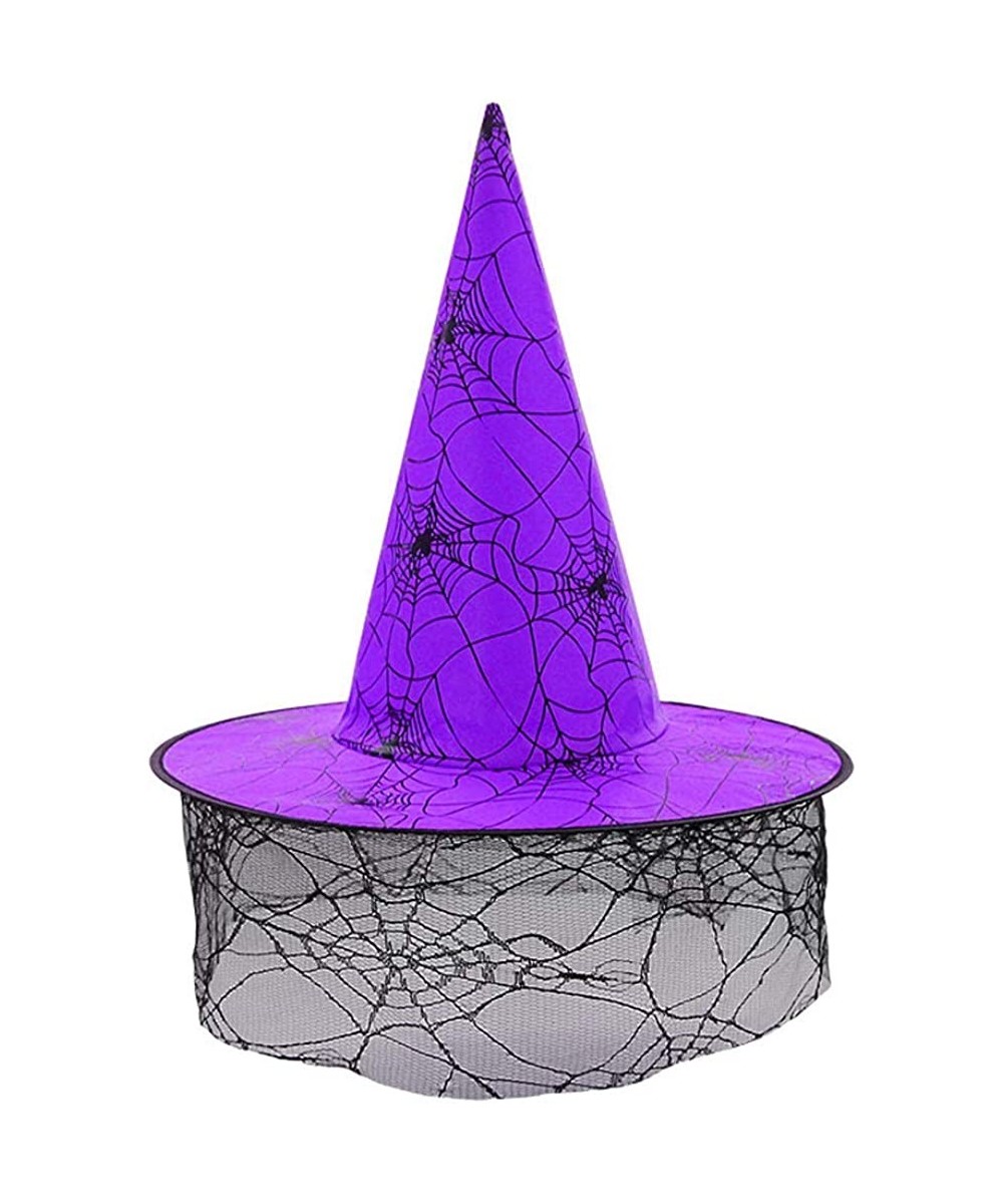 Kids witch hat modern purple witch wizard hat for girls women Halloween decorations $18.37 Kids' Party Hats