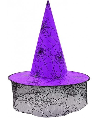 Kids witch hat modern purple witch wizard hat for girls women Halloween decorations $18.37 Kids' Party Hats