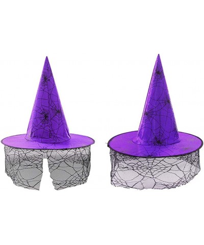 Kids witch hat modern purple witch wizard hat for girls women Halloween decorations $18.37 Kids' Party Hats