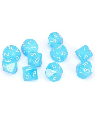 Dice Sets: Cirrus Light Blue with White - Ten Sided Die d10 Set (10) $33.01 Game Accessories