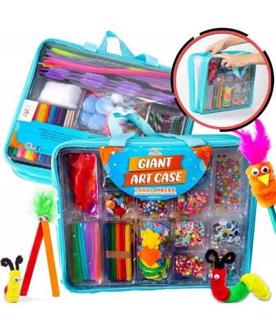 Giant Art Case Set of 1600+ Pc.– Arts and Crafts Supplies for Kids 6+ – DIY Projects Case Filled with Pom Pom Box Craft Kit L...