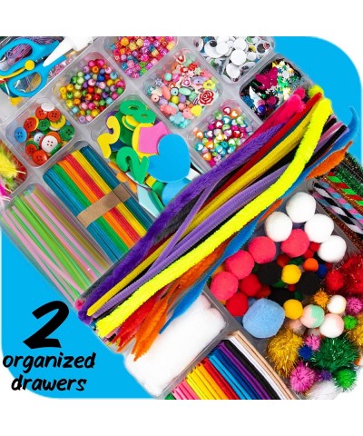 Giant Art Case Set of 1600+ Pc.– Arts and Crafts Supplies for Kids 6+ – DIY Projects Case Filled with Pom Pom Box Craft Kit L...