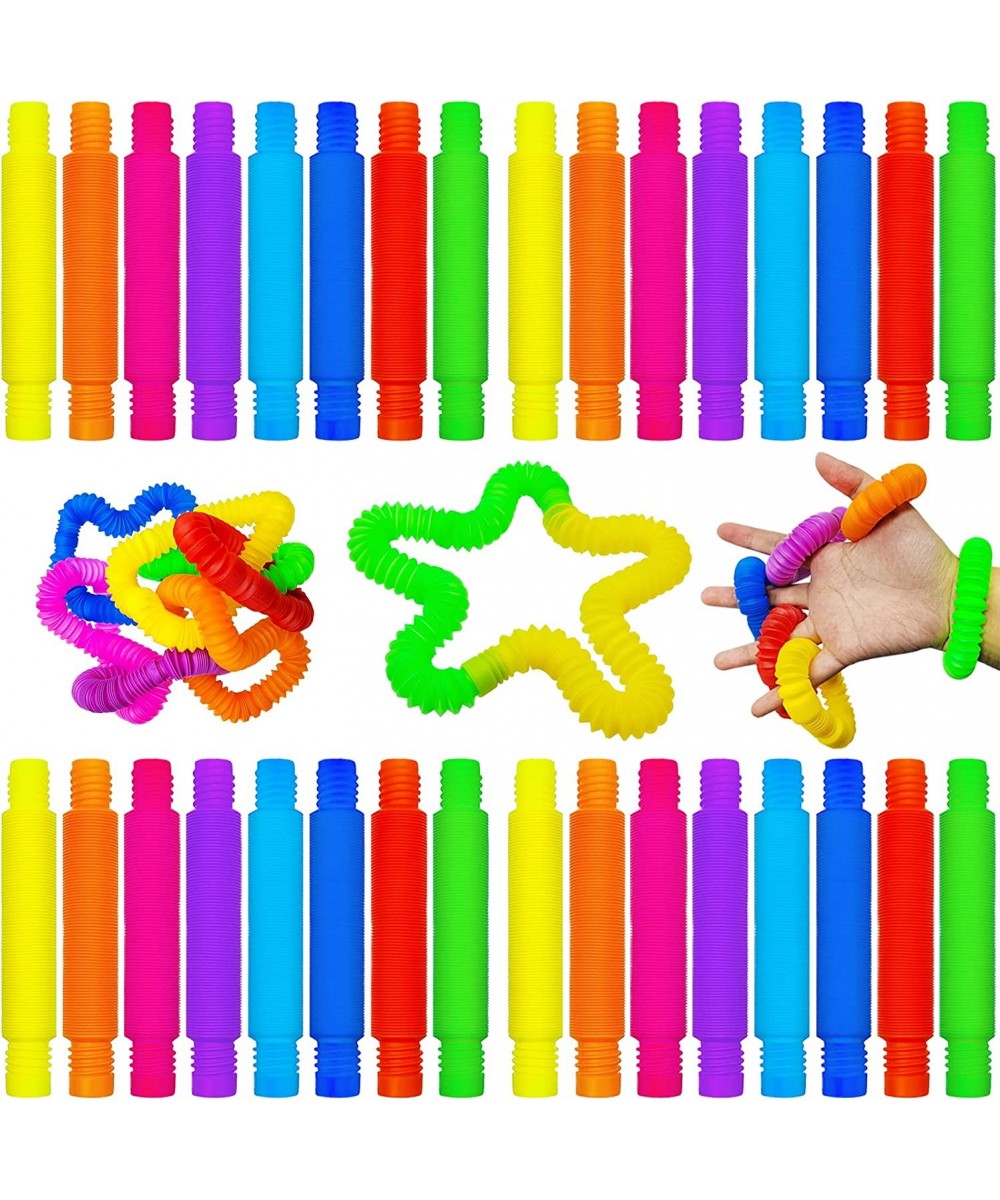 36 Pack Mini Pop Tubes Fidget Toy Sensory Stress Relief Toys for Kids Fun Stretch Tubes Bulk for Classroom Party Favors Toys ...