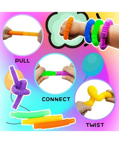 36 Pack Mini Pop Tubes Fidget Toy Sensory Stress Relief Toys for Kids Fun Stretch Tubes Bulk for Classroom Party Favors Toys ...