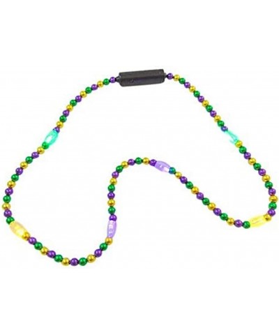 Mardi Gras Flashing LED Light Up Bead Necklace in Colors Golden Purple & Green $21.70 Kids' Dress-Up Accessories