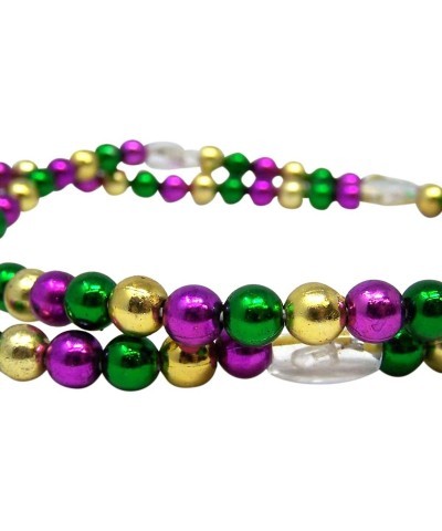 Mardi Gras Flashing LED Light Up Bead Necklace in Colors Golden Purple & Green $21.70 Kids' Dress-Up Accessories