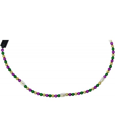 Mardi Gras Flashing LED Light Up Bead Necklace in Colors Golden Purple & Green $21.70 Kids' Dress-Up Accessories