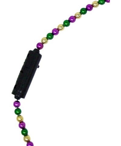 Mardi Gras Flashing LED Light Up Bead Necklace in Colors Golden Purple & Green $21.70 Kids' Dress-Up Accessories