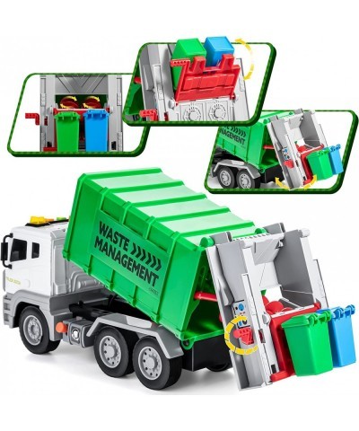 JOYIN 12.5" Garbage Truck Toy Friction-Powered Trash Truck with Lights & Sounds Back Dump Garbage Recycling Truck Toy Set wit...